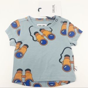 CARLIJNQ Light Blue Binocular Short Sleeve Tee